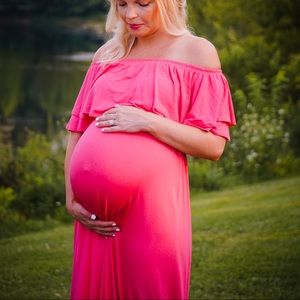 Pink Blush Ruffle Maxi Dress